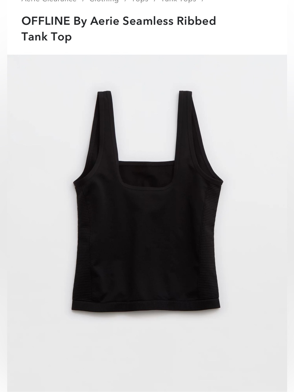 aerie Black Seamless Square-Neck black